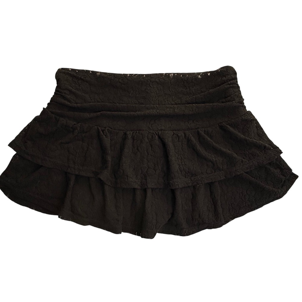 Cider Black Lace Ruffle Tiered Mini Size Small Whimsigoth Coquettecore